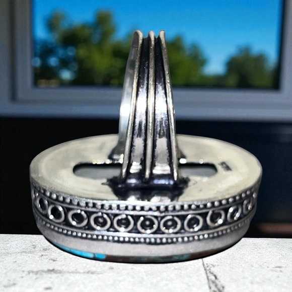 Gorgeous Turquoise 925 Silver Bollywood with Brown Matrix - Picture 5 of 5